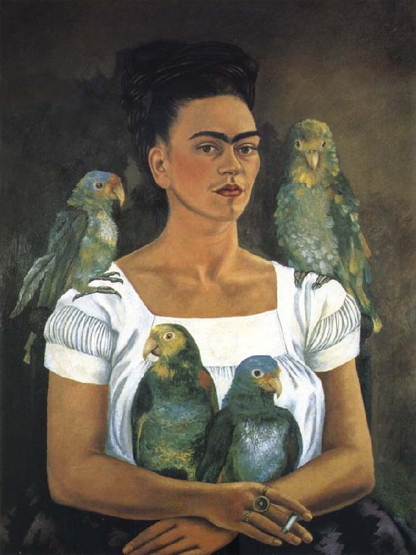 Frida Kahlo Me and My Parrots oil painting image